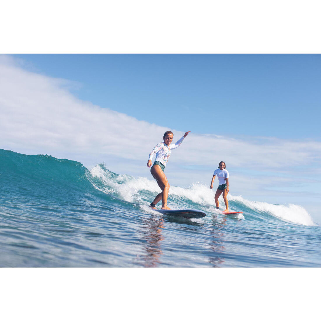 Tee-shirt anti uv surf top 500 manches longues femme parrot