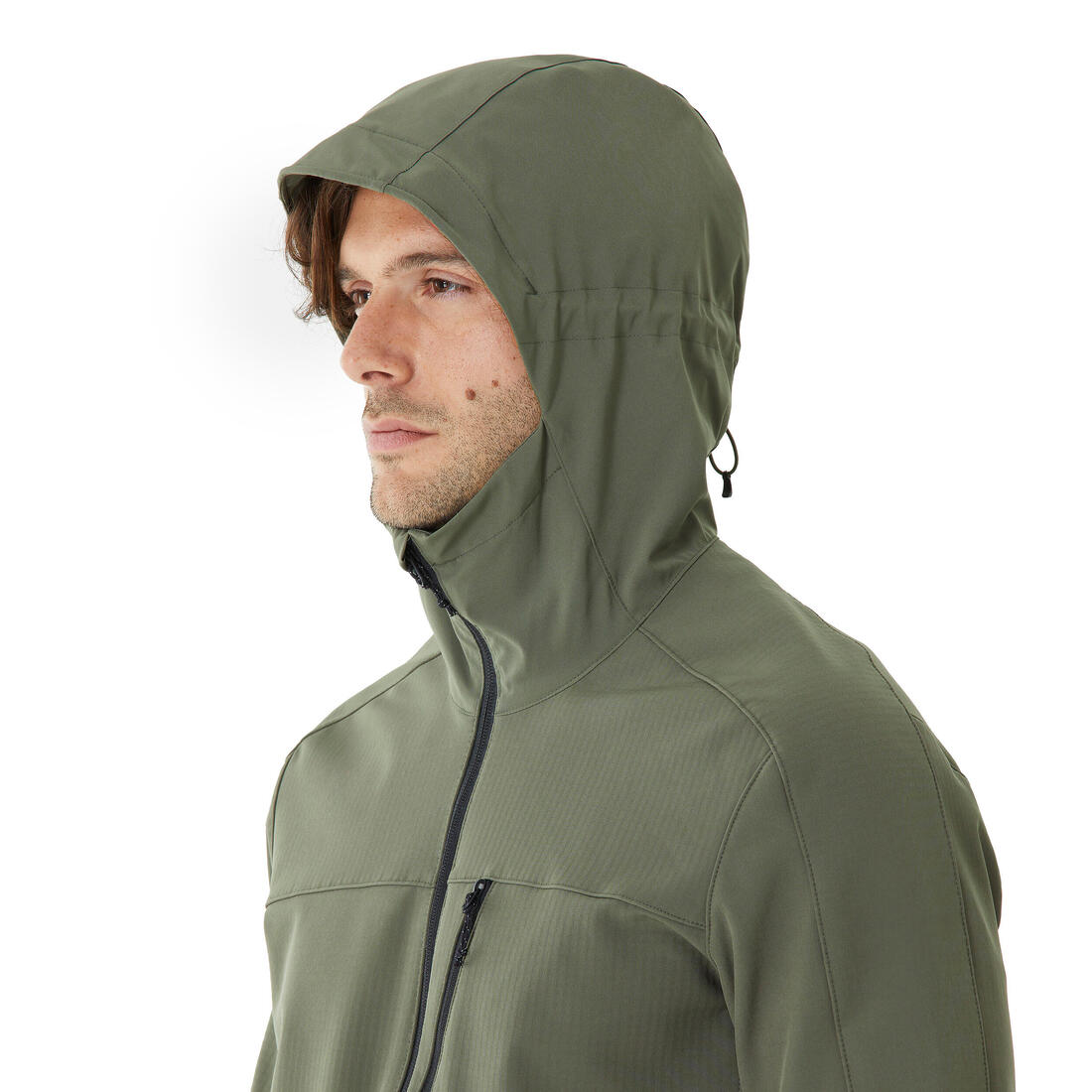 Veste de trek coupe-vent softshell homme, MT500 khaki