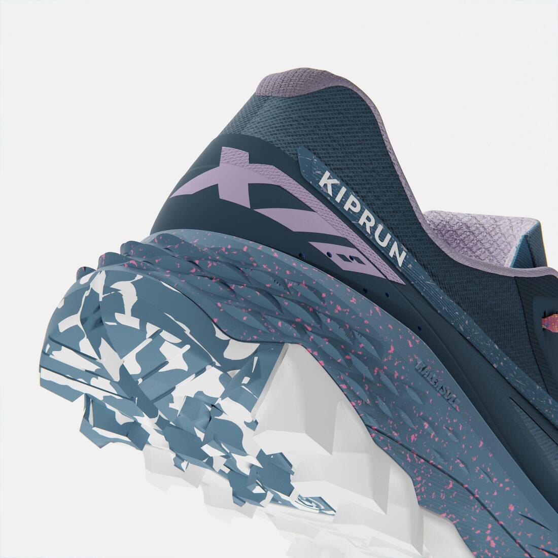Chaussures de Trail Running Femme, Kiprun XT8 Vert Jaune
