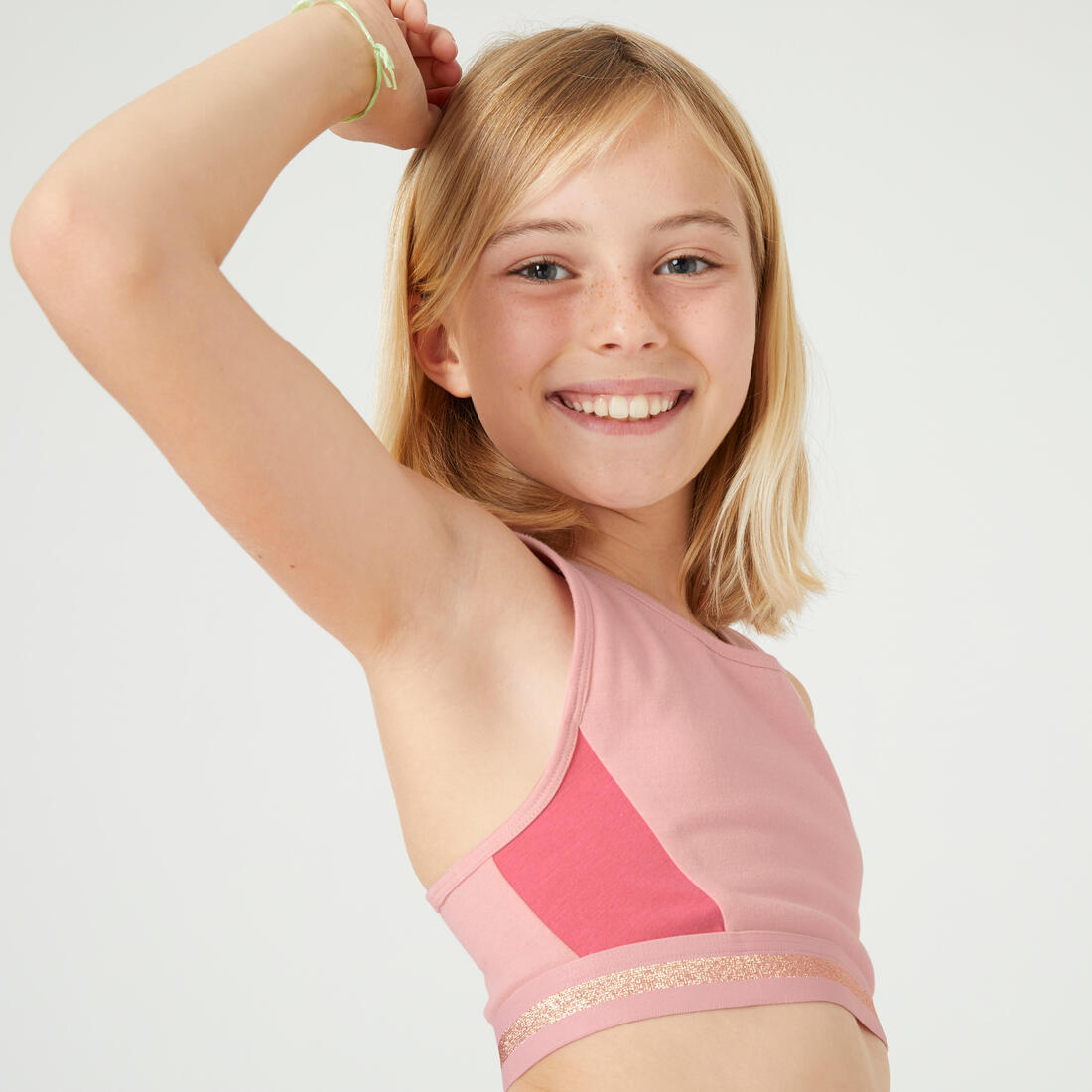 brassière fille coton rose