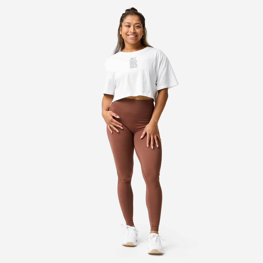Legging de sport taille haute sans couture et push-up femme