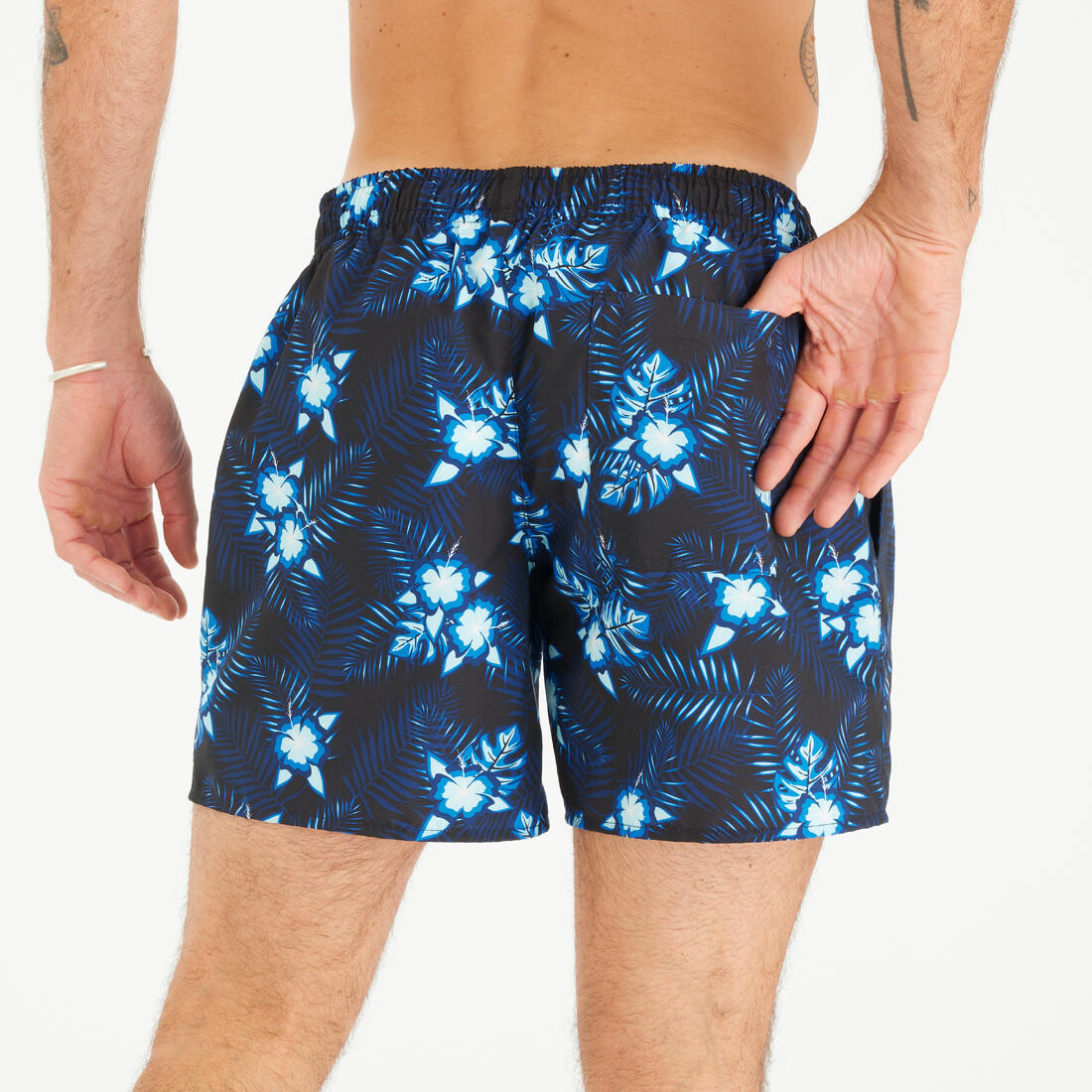 Boardshort surf 100 15" POPSTRIPE BLUE