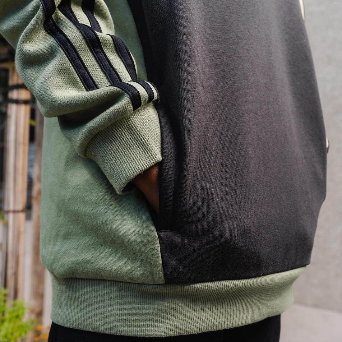 Sweat à capuche Adidas enfant - Vert et noir
