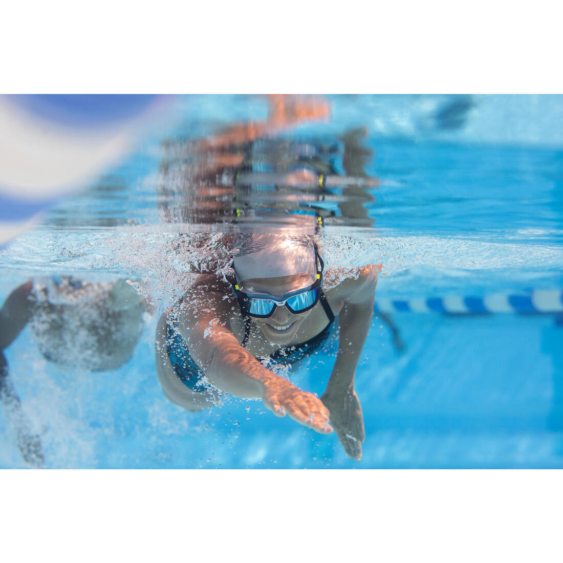 Masque de piscine Active - verres miroirs - grande taille