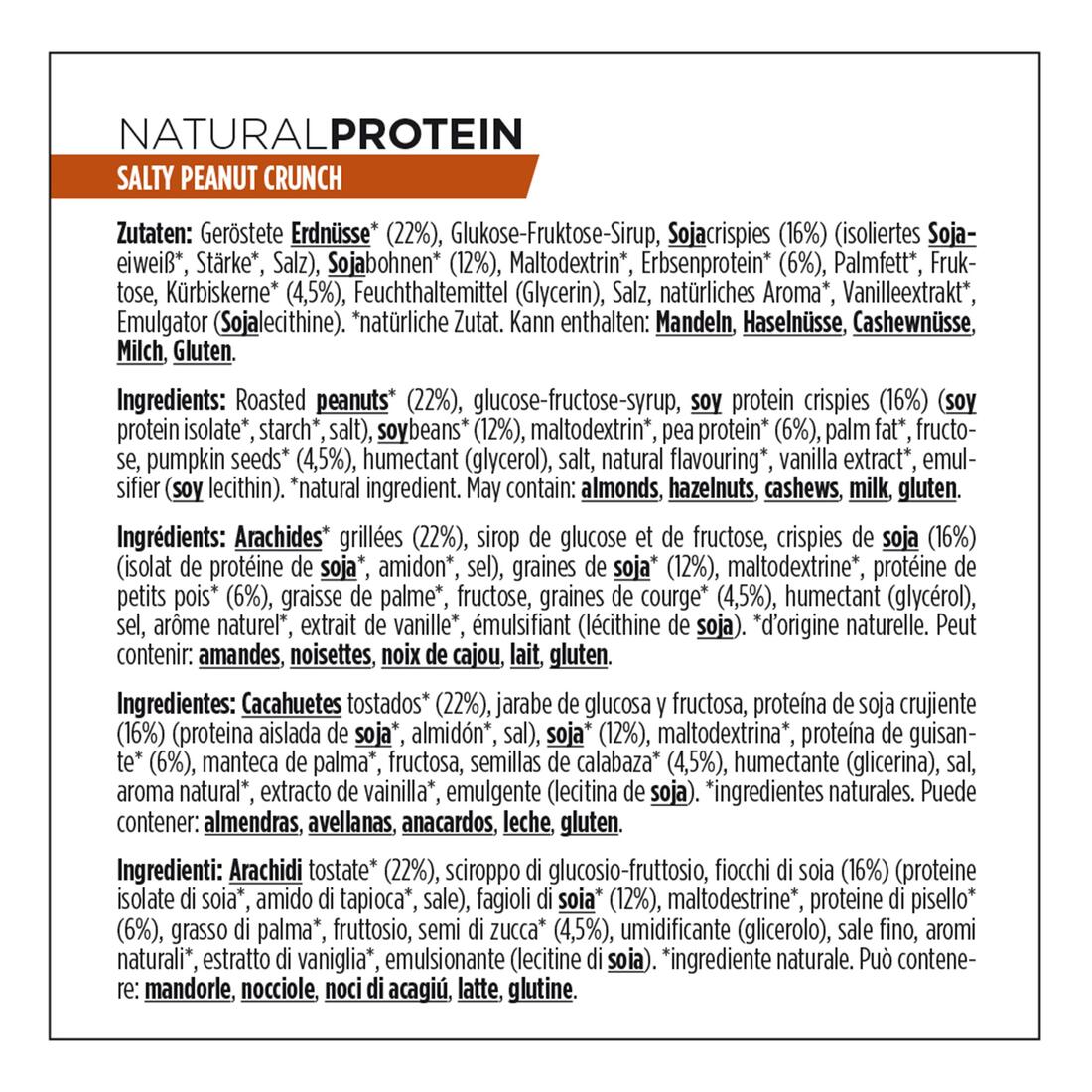 Powerbar Barre Protéine Naturelle Cacahuète salée Crunch (3x40 g)