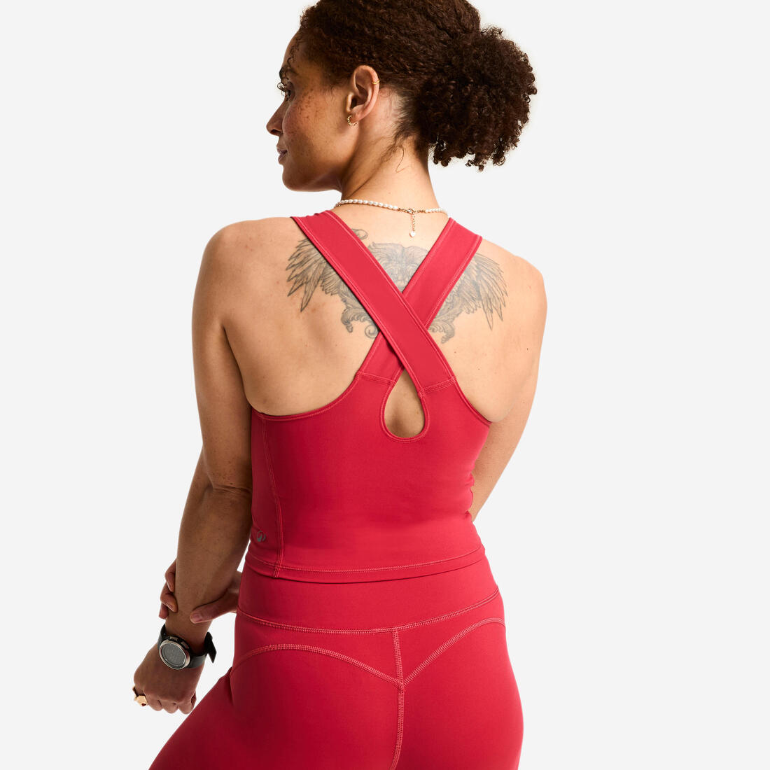 Débardeur de sport court galbant femme foncé