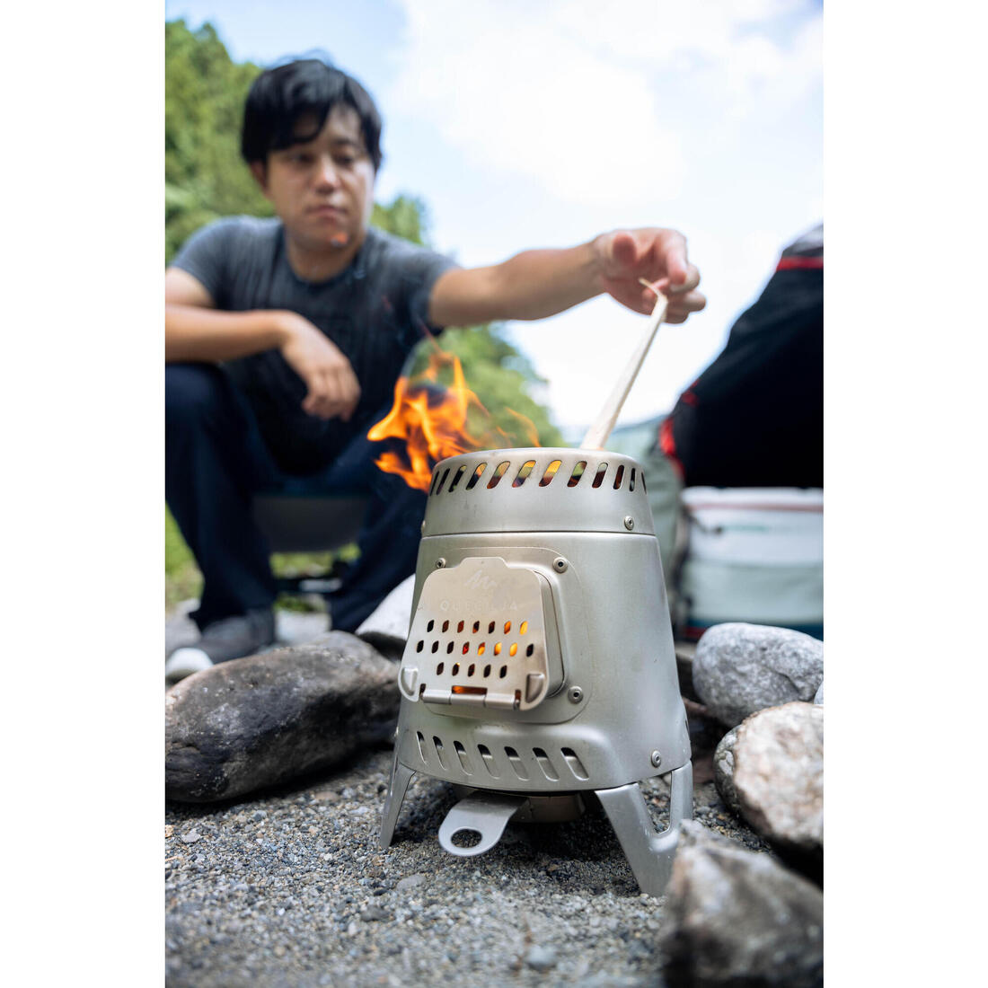 Réchaud à bois 500 pour le camping et le bivouac en acier inoxydable