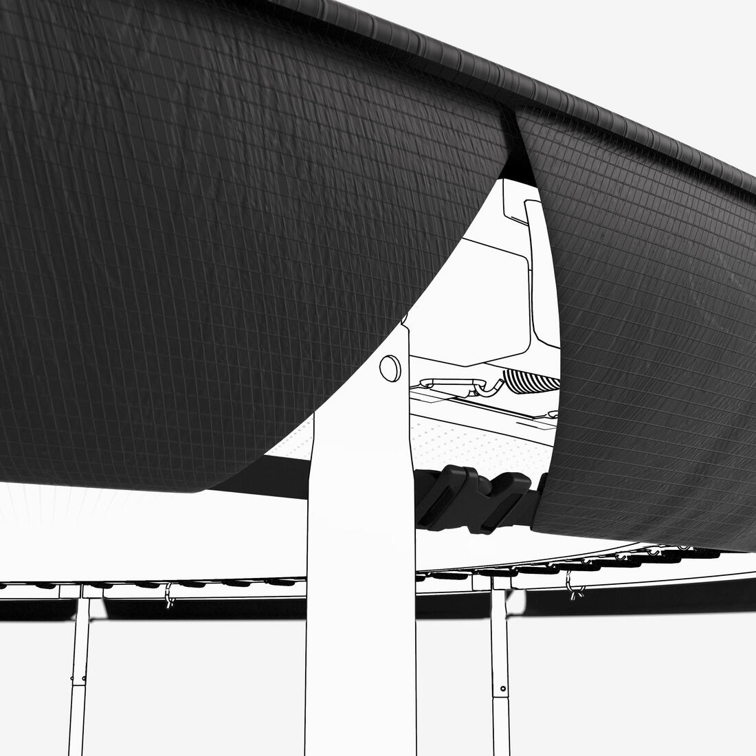 Bâche de protection de trampoline 360 avec évacuation d'eau