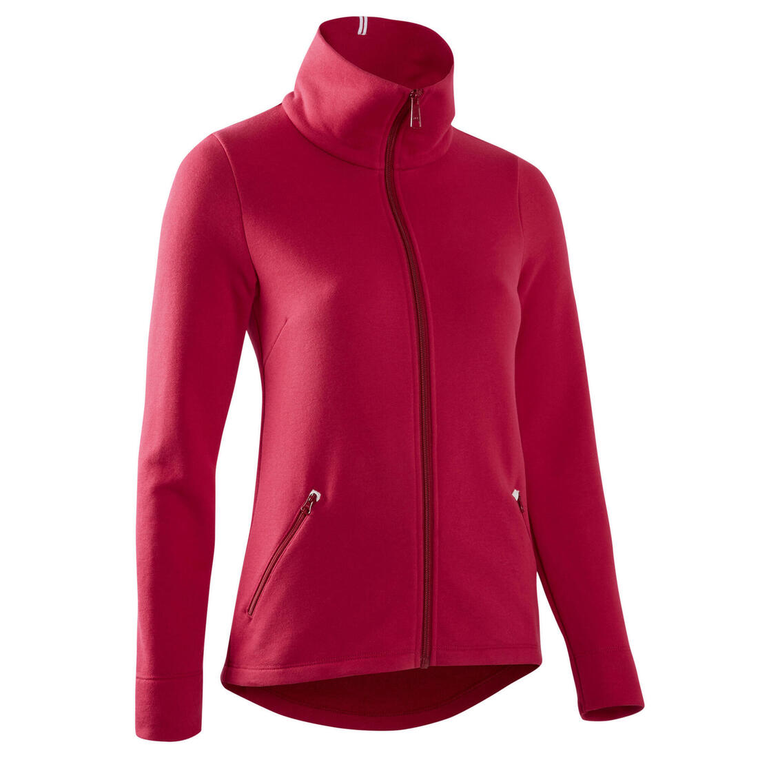 Sweat Zippé col haut Fitness Rose