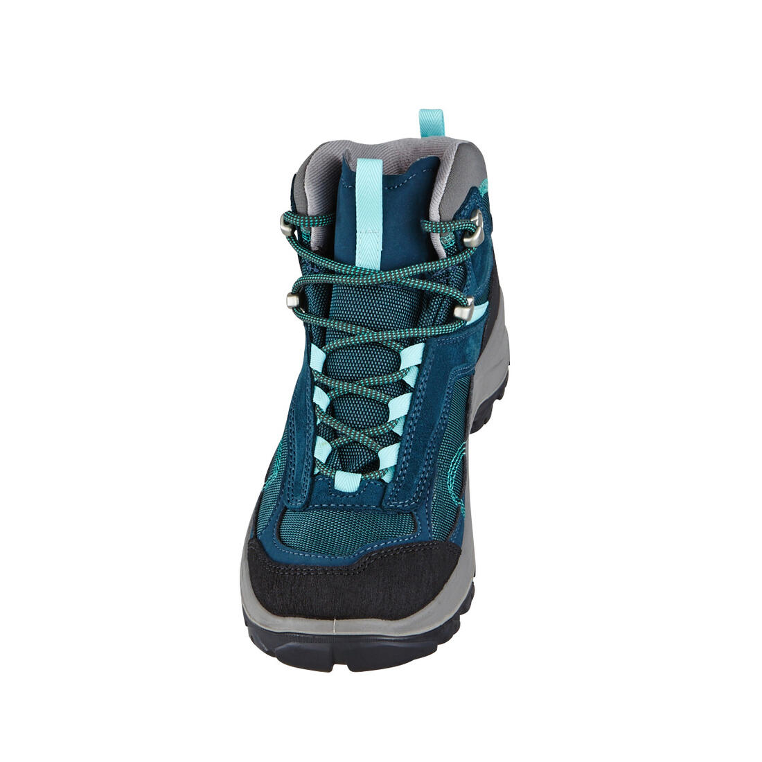 Chaussures imperméables de randonnée montagne - MH100 Mid Turquoise - Femme