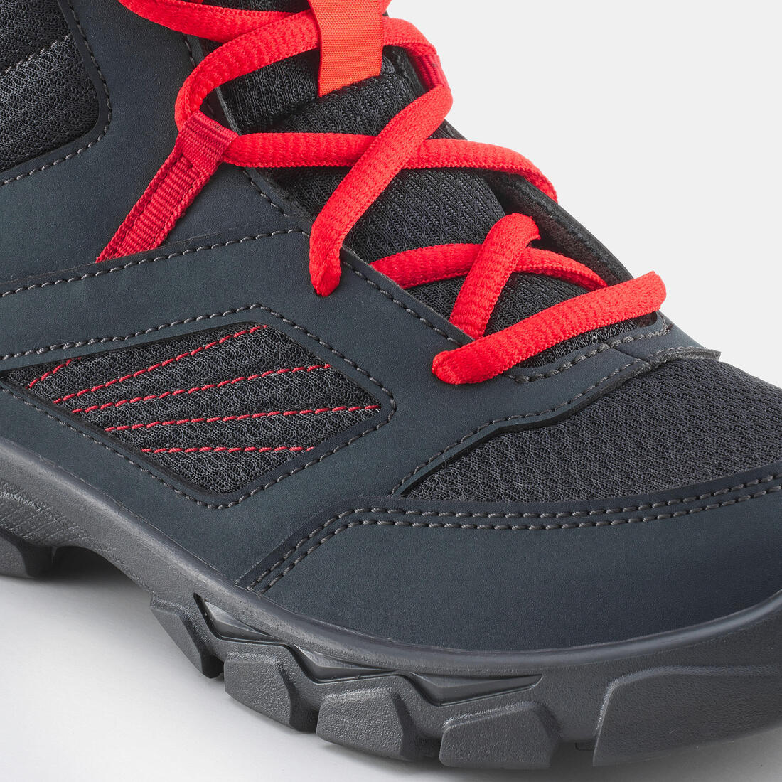 Chaussures de randonnée mid à lacets 35 au 38 enfant, NH100 gris