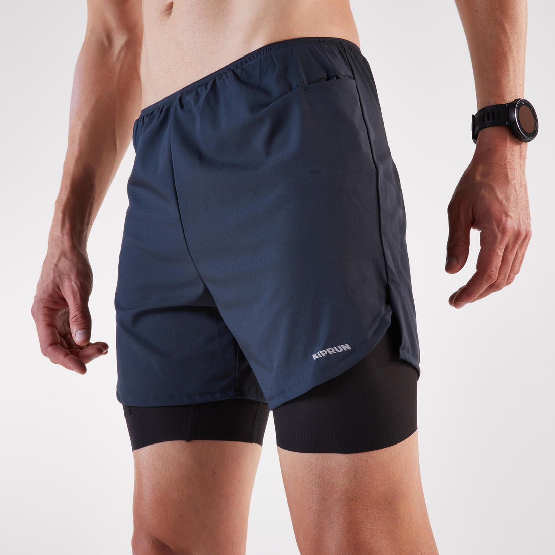 Short 2 en 1 de running Homme, Kiprun Run 500 Confort
