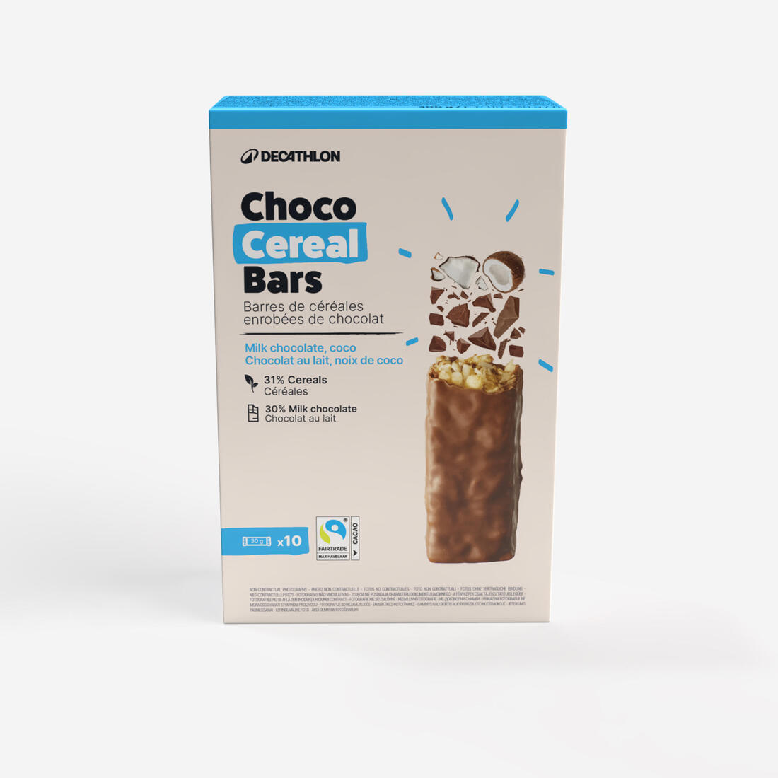 Barre de céréales enrobée chocolat banane x10