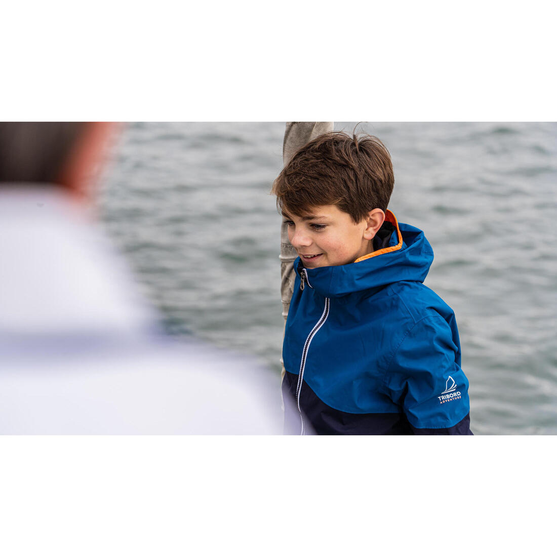 Veste imperméable et coupe vent de voile enfant, 100 navy
