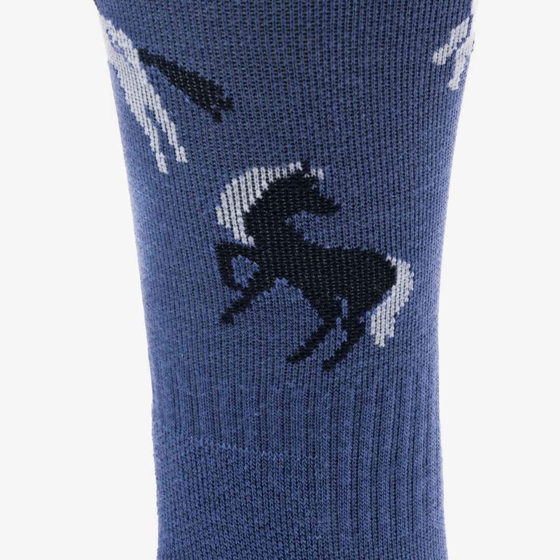 Chaussettes d'équitation enfant sks 500 motifs poneys marine et rose. lot de 2