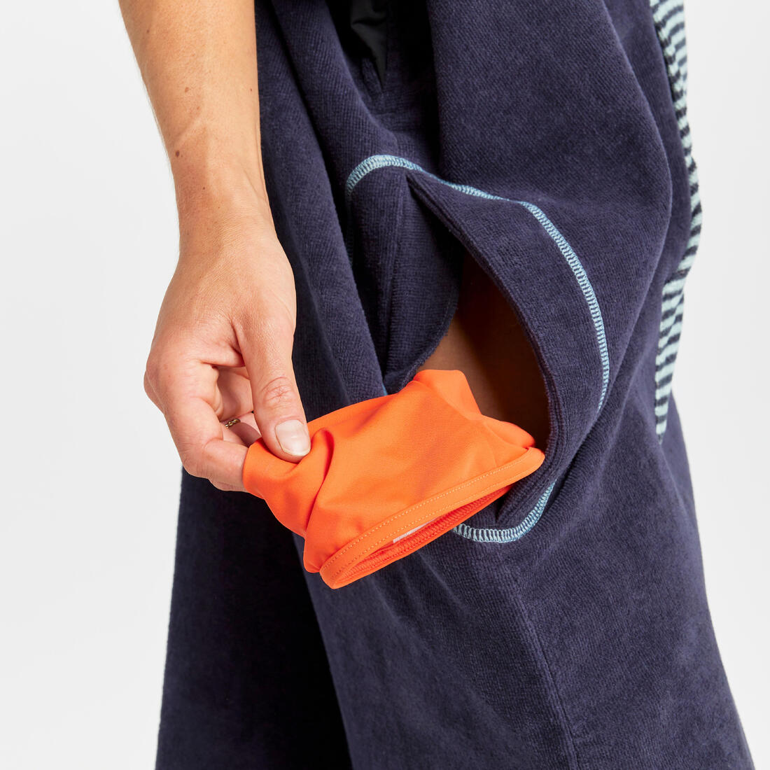 Poncho de plage surf adulte à partir de 150 cm, 900 Fish bleu gris