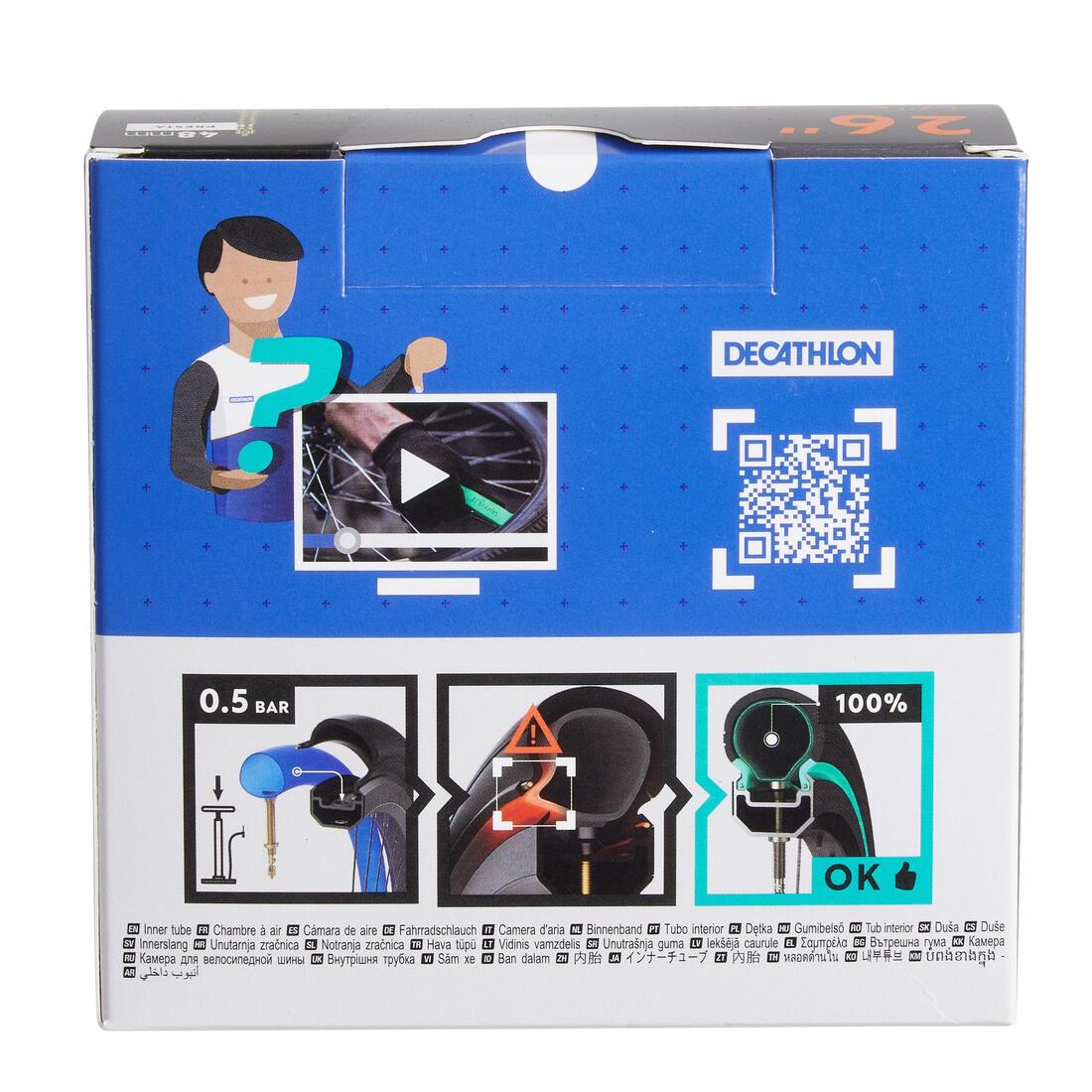 CHAMBRE A AIR 26x1,7/2,2 PRESTA AUTO REPARANTE