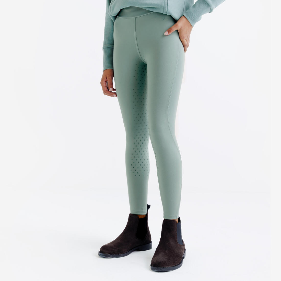 Legging équitation fullgrip Enfant - 500 marine print