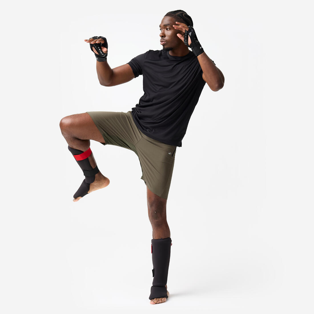 Protège-tibias-pieds de kick-boxing 100 ergo adulte