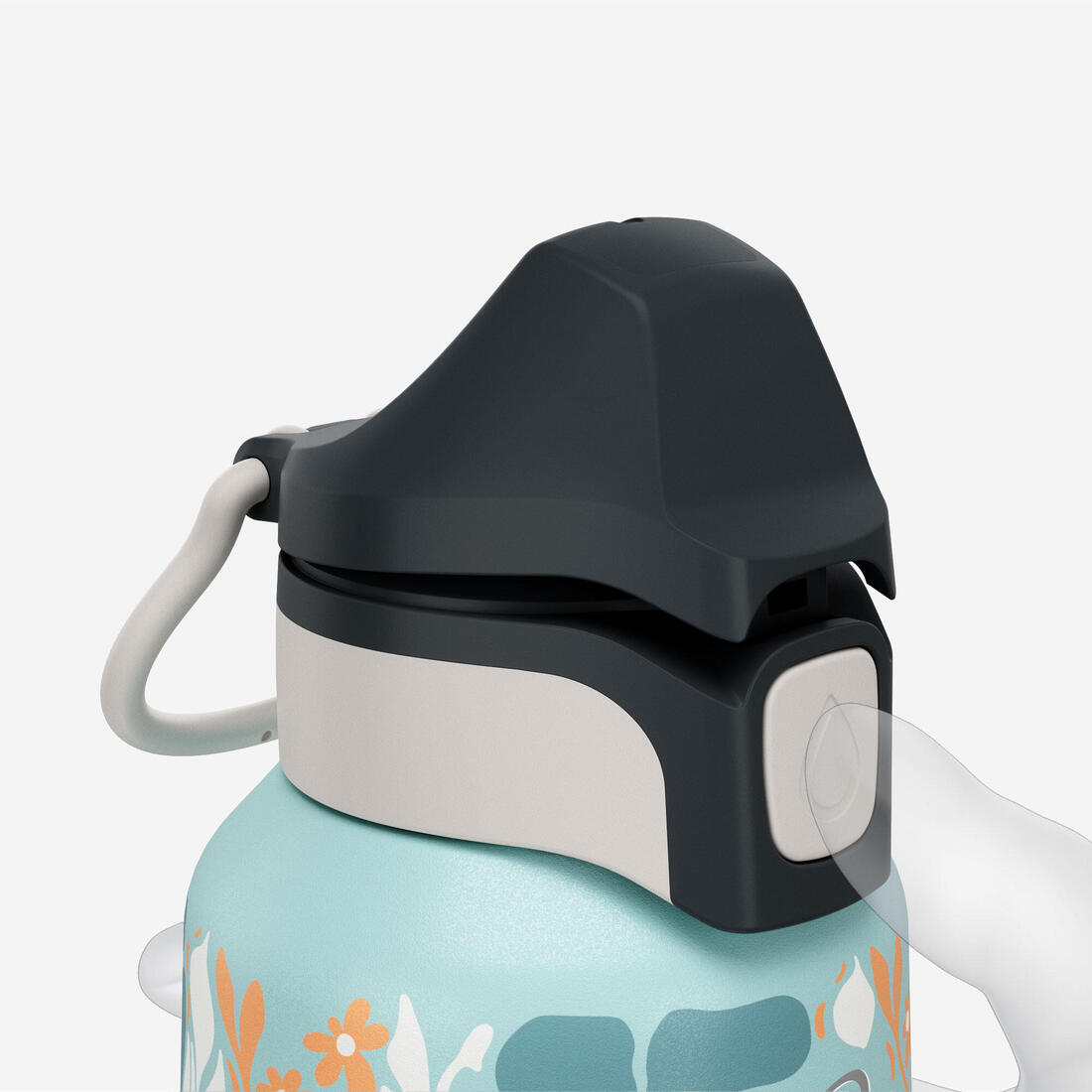 Gourde inox enfant 0,6L avec bouchon instantané, composée à 75% d'acier recyclé