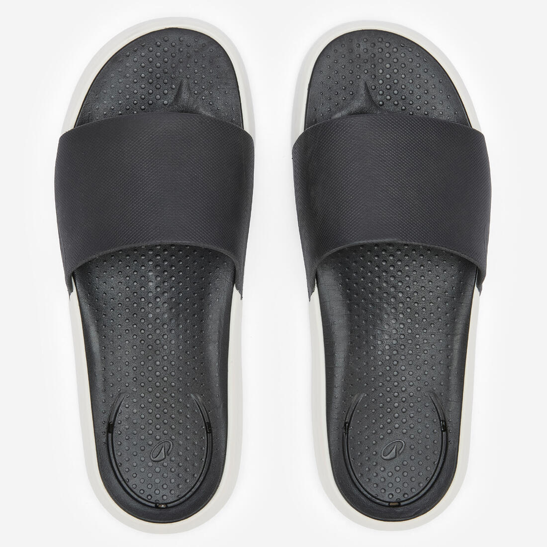 Claquettes de piscine homme, Fit 900 noir blanc