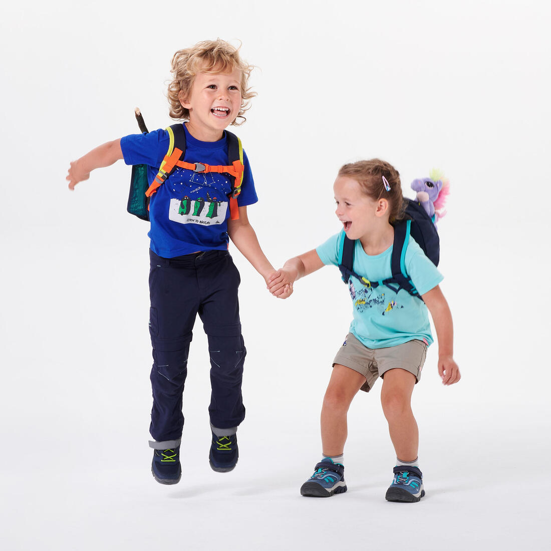 Chaussures de randonnée enfant avec scratch - NH100 bleu - 24 à 34