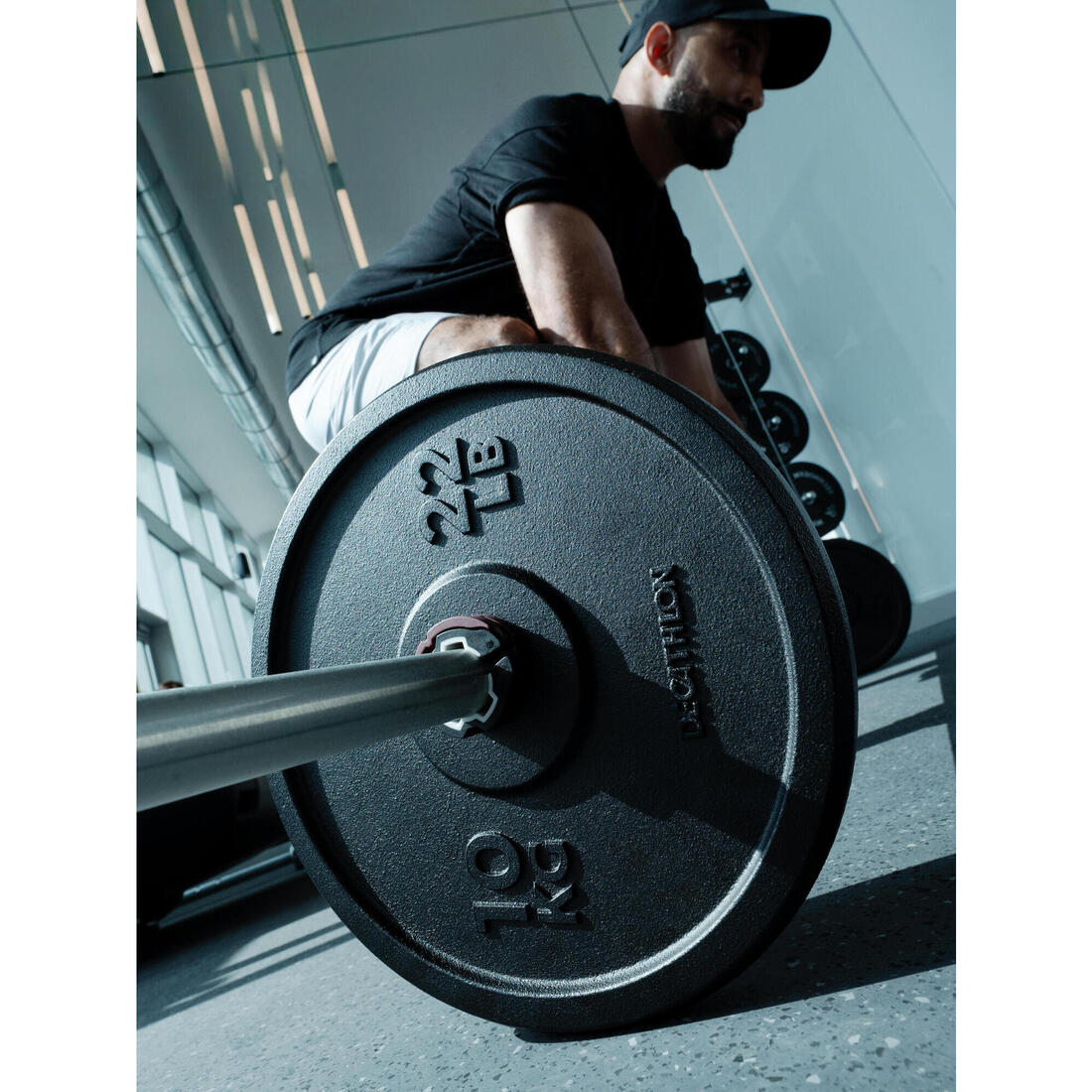 Disque de musculation fonte 10kg 28mm, disque de fonte à 80 % recyclée