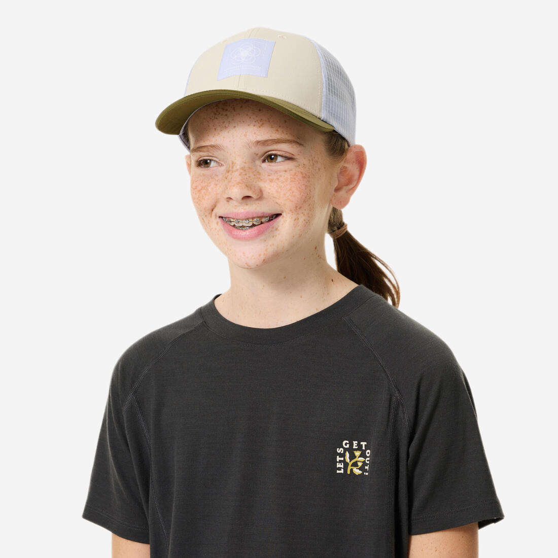 Casquette de randonnée 7-15 ans enfant, MH100 Trucker