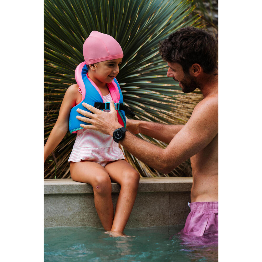 Bonnet de bain bébé imprimé pandas en maille