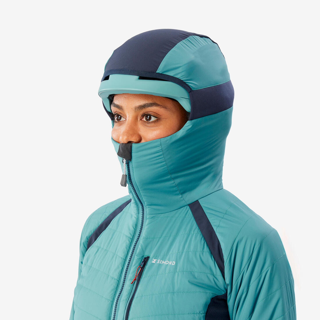 Veste hybride sprint synthétique & laine alpinisme femme - bleu gris
