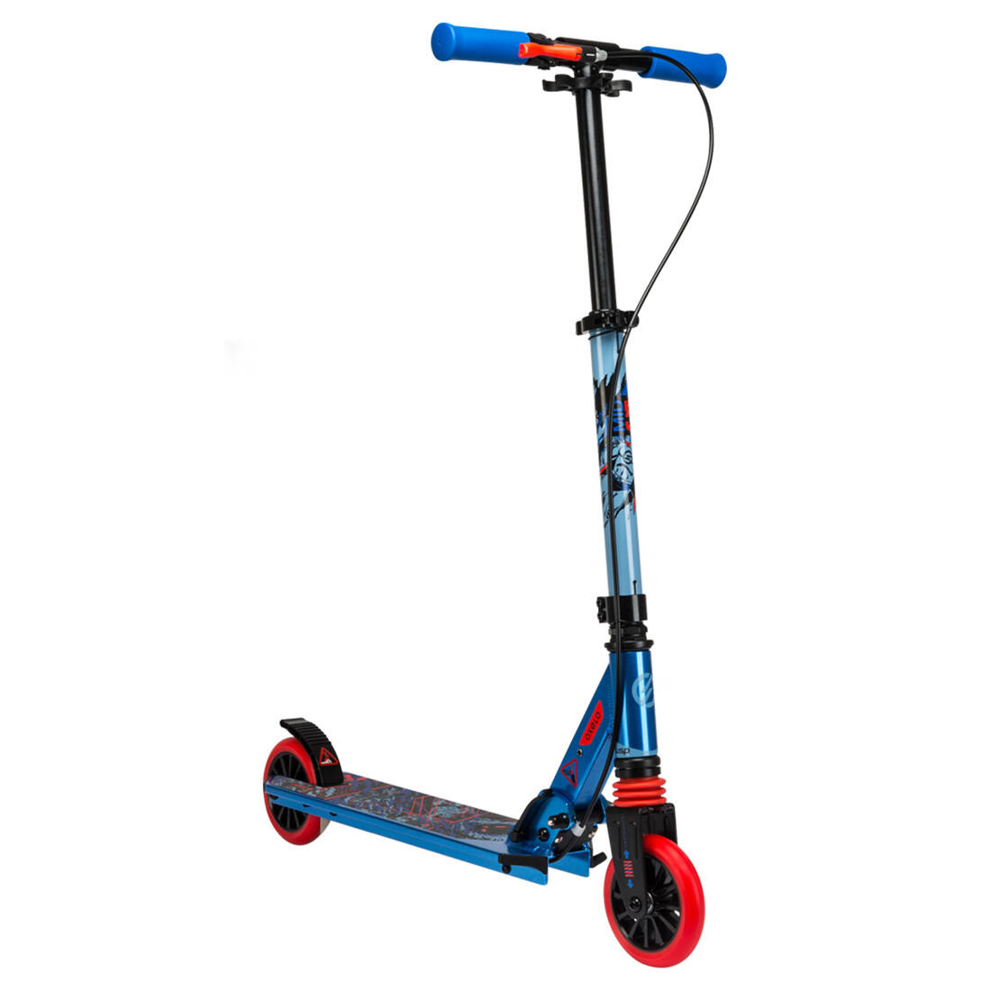 Trottinette enfant mid5 avec frein au guidon et suspension violette