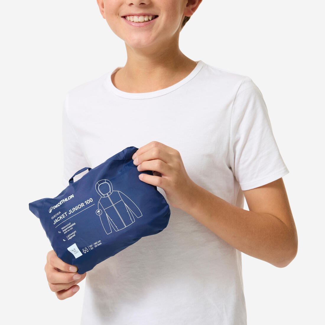Veste imperméable de randonnée enfant 7-15 ans, MH100 zip