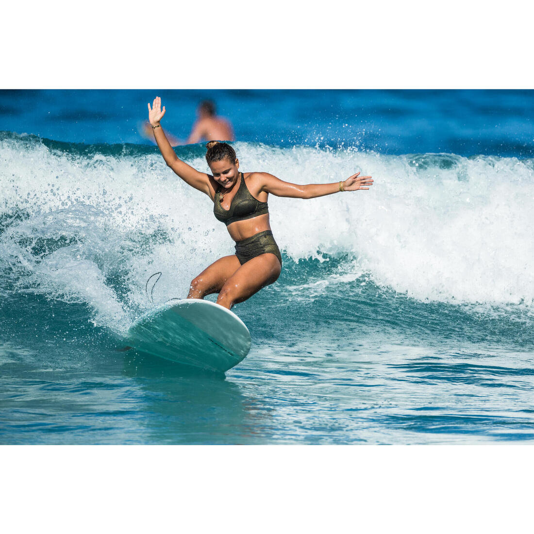Culotte taille haute femme ROSA PAILLETEE NOIR OR idéale pour le surf