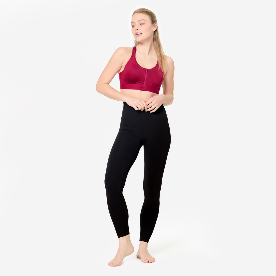 Brassière zippée avec coques maintien fort Femme