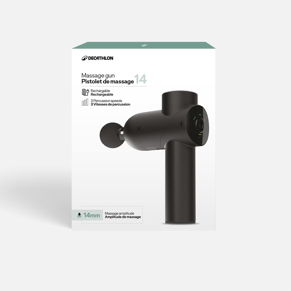 Pistolet de massage 14mm 4 embouts
