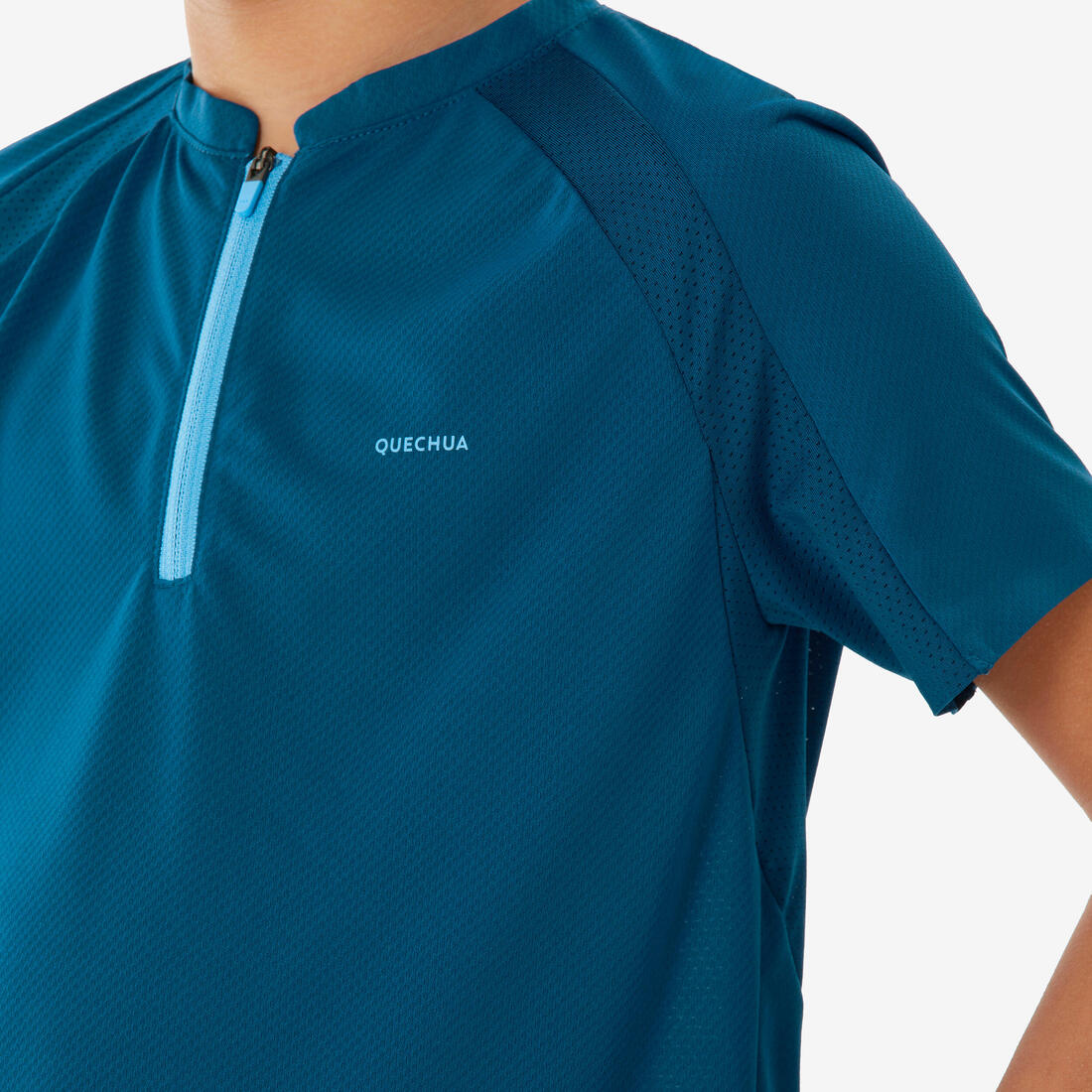 T shirt de randonnée enfant mh550 bleu 7-15 ans