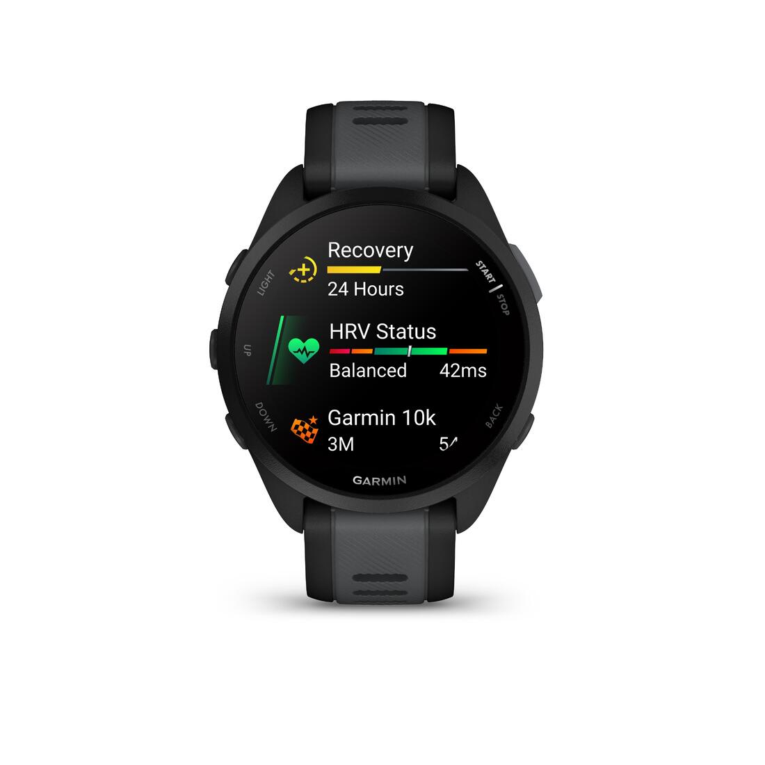 Montre connectée gps de running garmin forerunner 165 noir/gris foncé