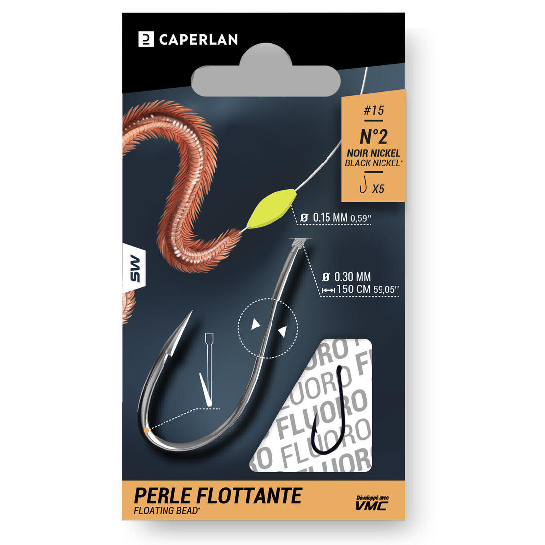 Hameçons montés à oeillet SN PERLE FLOTTANTE pêche en mer