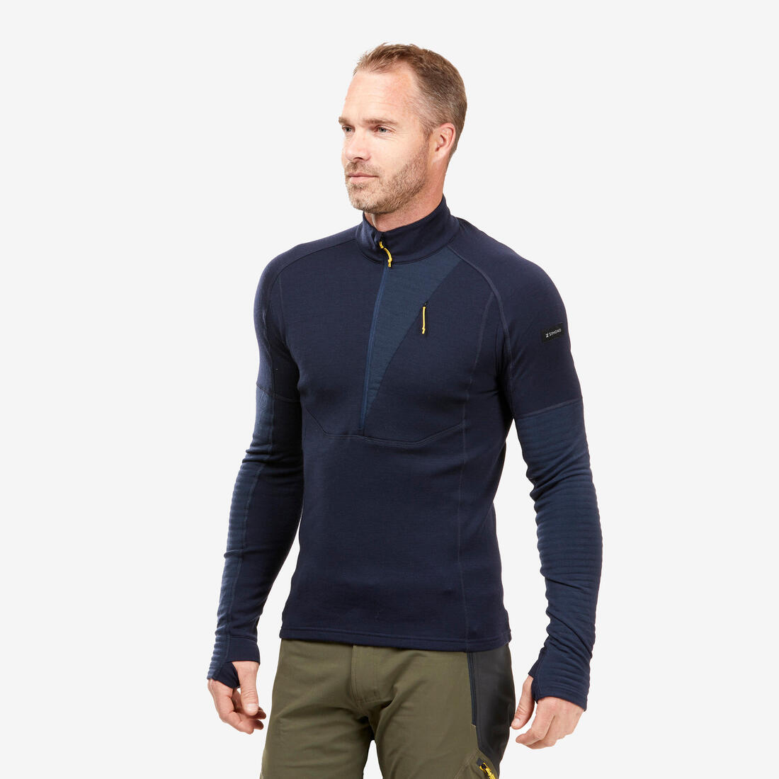 T-shirt manches longues de trekking en laine mérinos - MT900 -Homme
