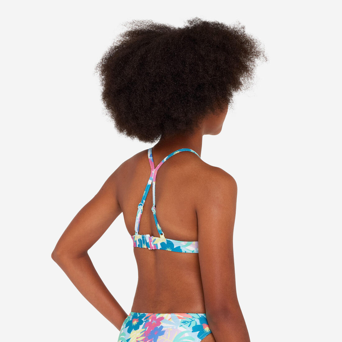 Haut de maillot de bain fleuri surf Fille - Lizy cobe