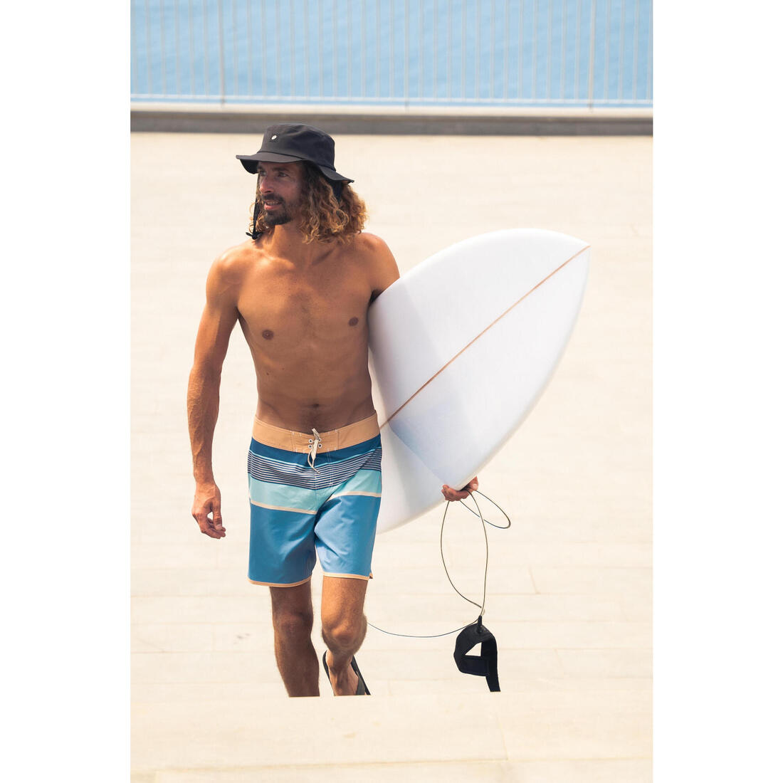 Boardshort surf short de bain surf mi-long 18" homme, 500 Marin
