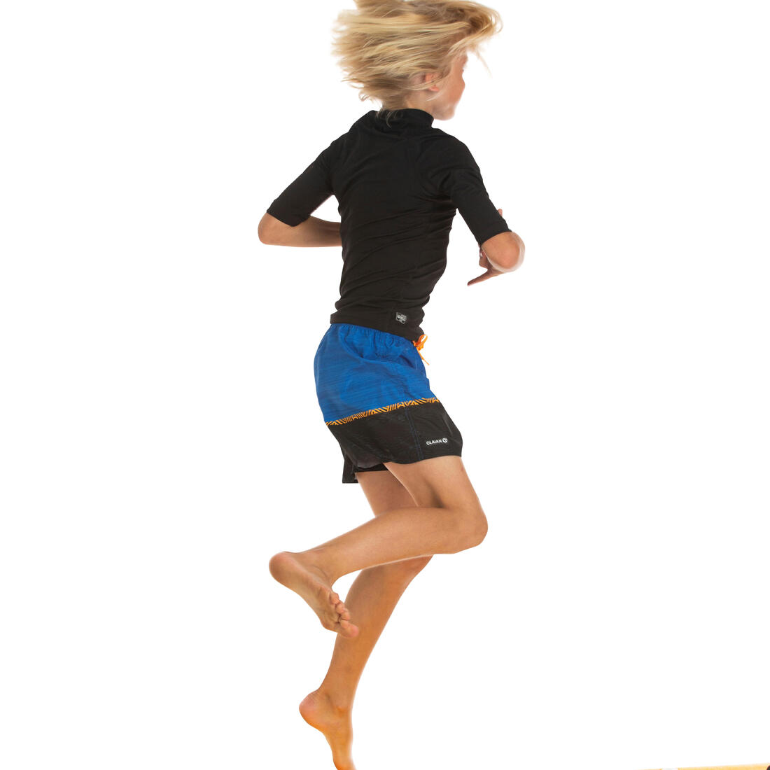 Short de bain 100 bleu noir