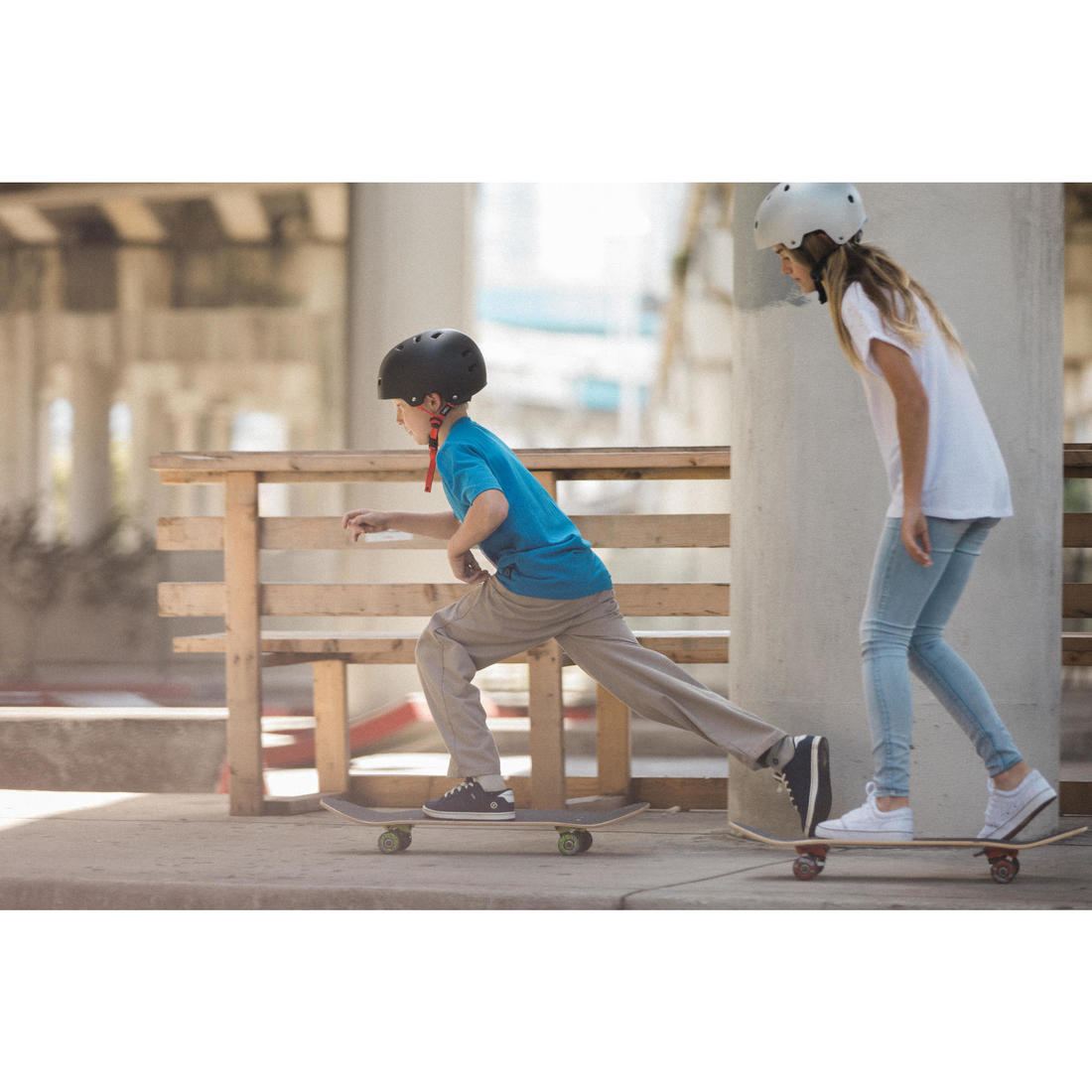 SKATE ENFANT MID500 WOLF VERT 8 A 12 ANS