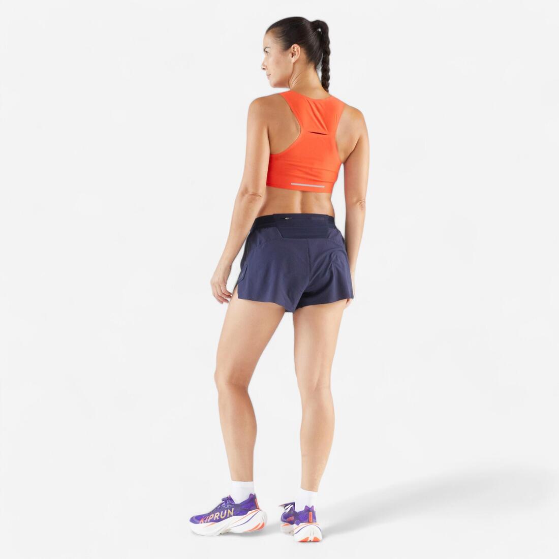 Short running & trail léger femme - kiprun run 900 light violet foncé