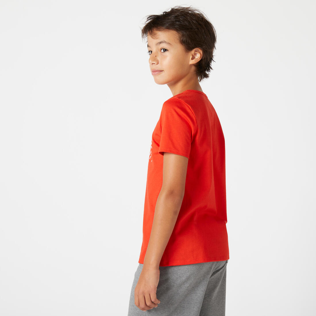 T-shirt enfant coton - Basique bleu jean avec imprimé