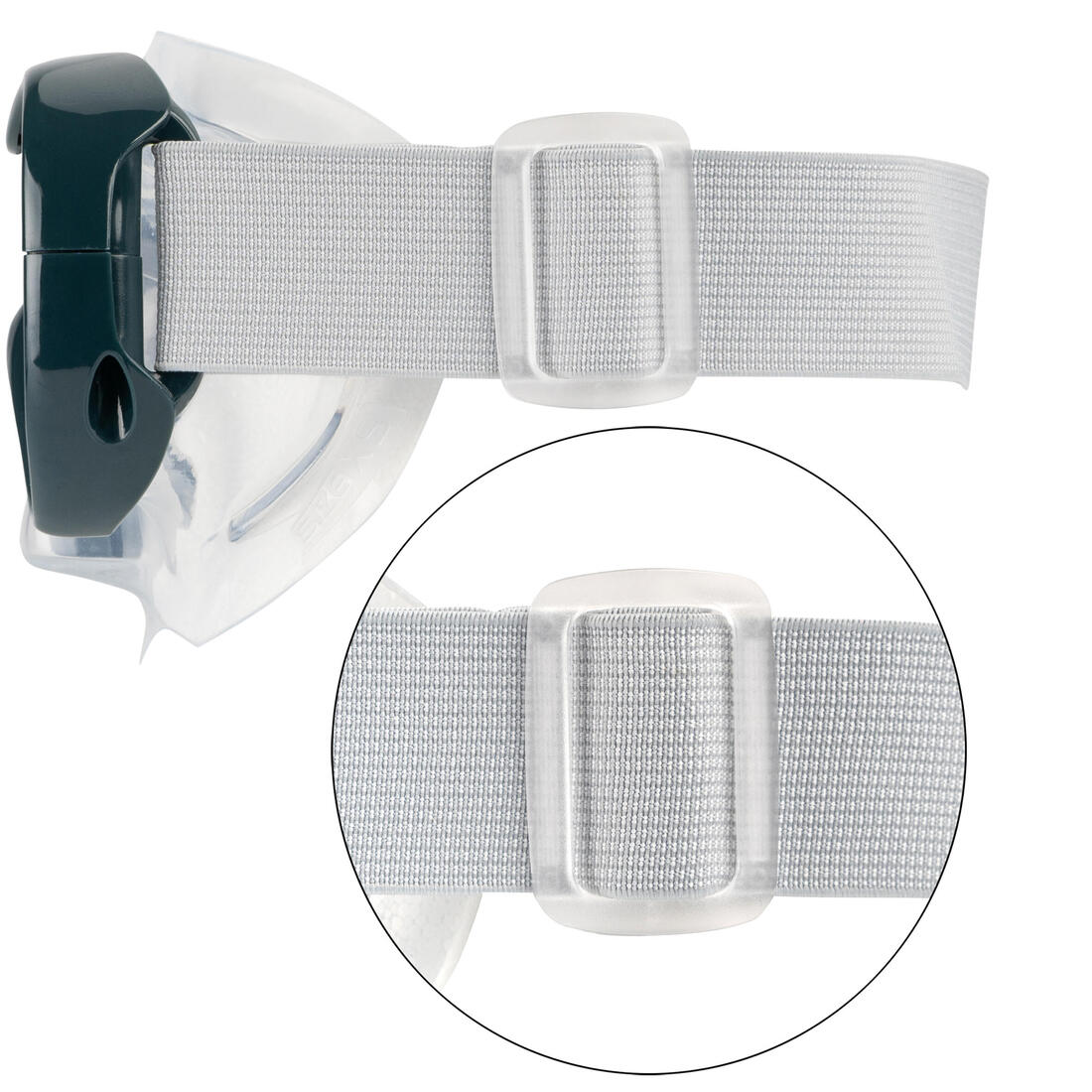 Masque plongée enfant, 100 gris perle