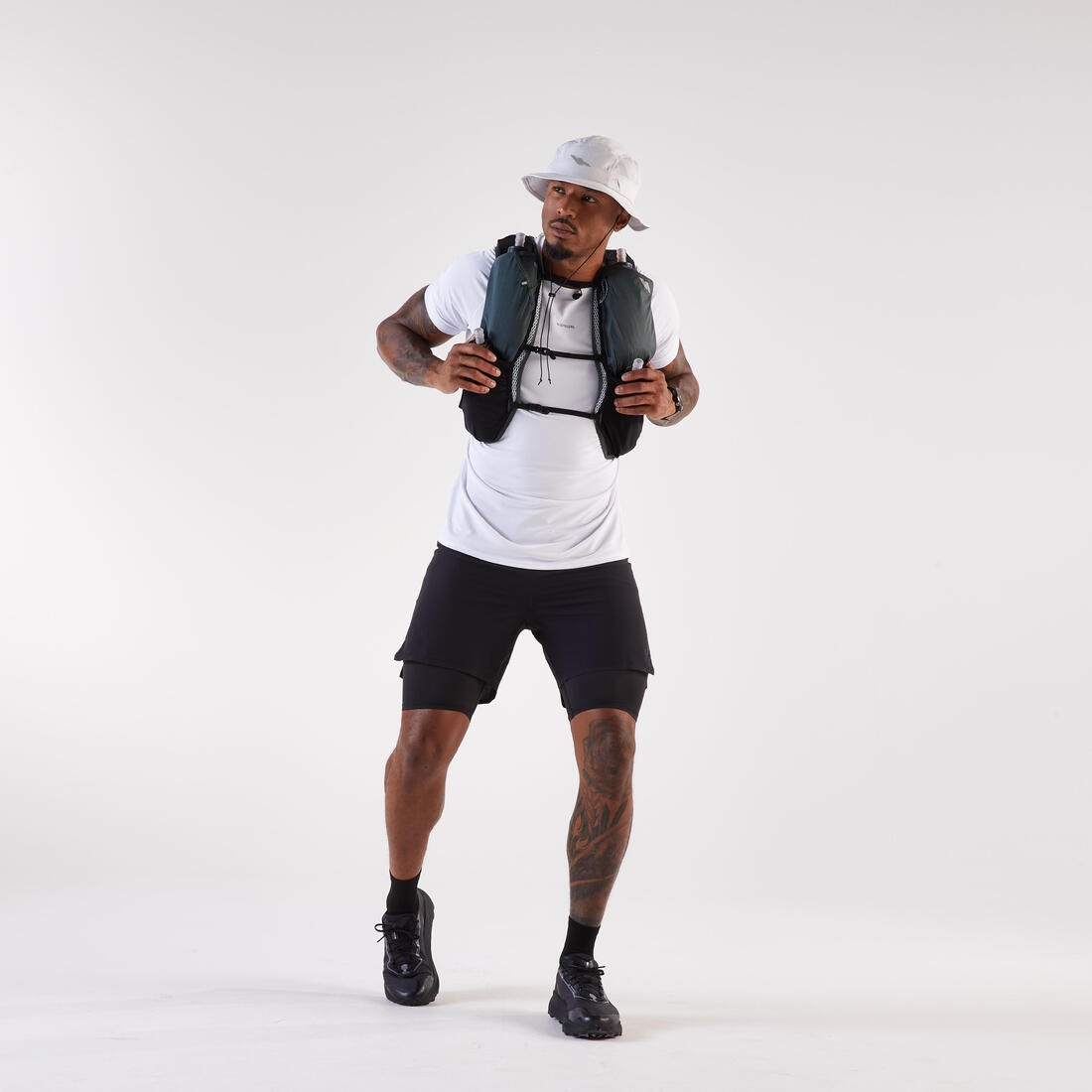 Sac trail running mixte + poche à eau 2L incluse - KIPRUN 900 20+5L KAKI