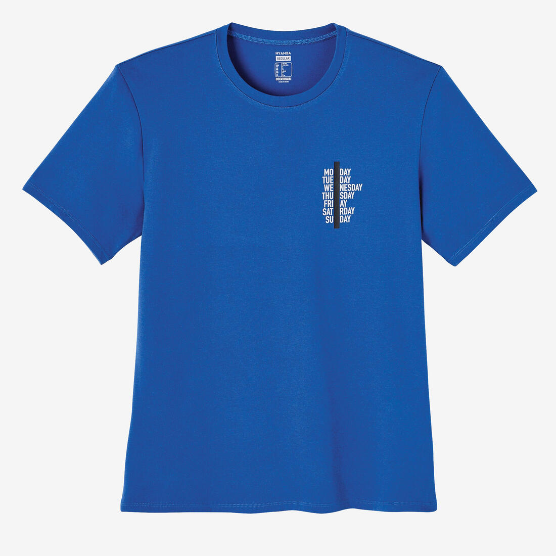 T-shirt fitness manches courtes slim coton col rond homme blanc a imprimé