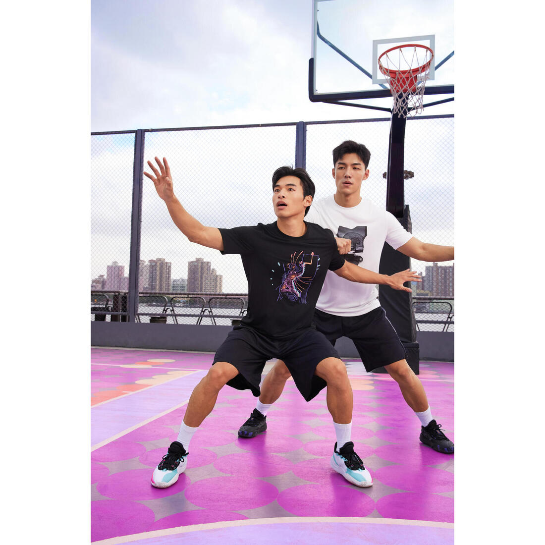 T-SHIRT / MAILLOT DE BASKETBALL HOMME TS500 BLANC 6 PHOTOS