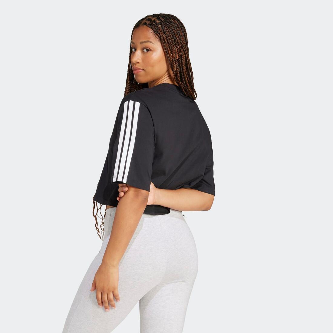 T-shirt de fitness femme, noir